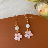 Cherry Blossom Earrings, Pink Sakura Earrings, Cute Floral Earrings